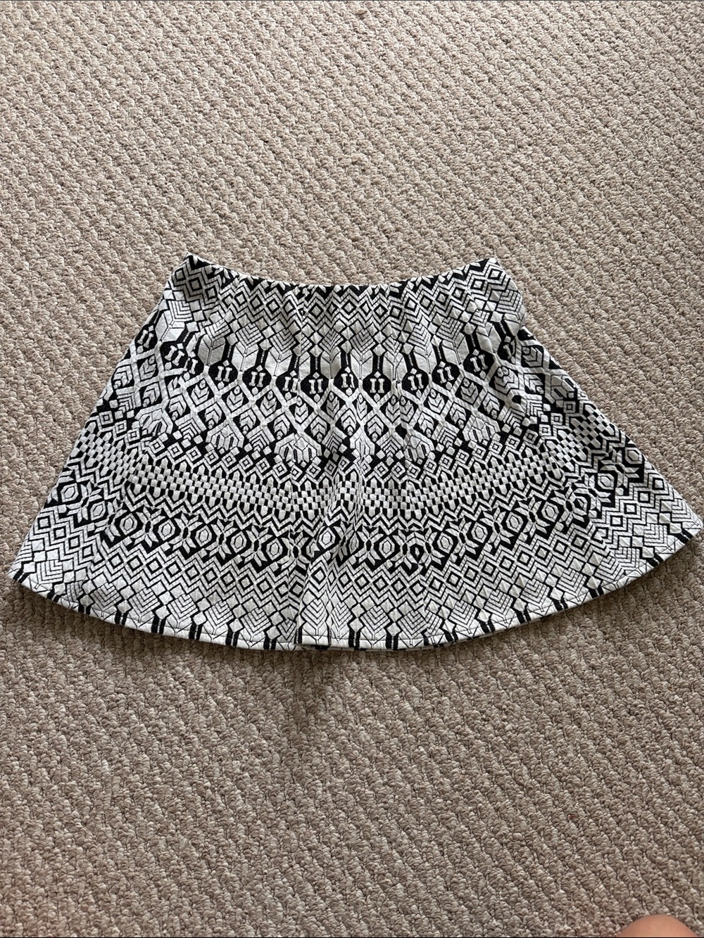 Aeropostale Black & White Patterned Skater Skirt